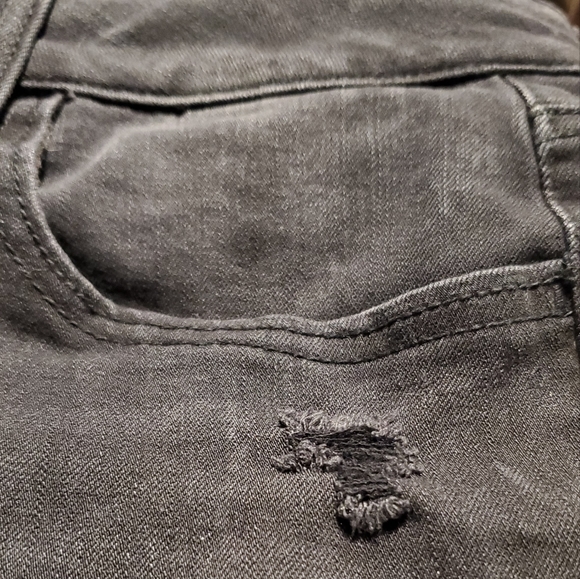 AE | Super Low Super Stretch Black Ripped Jeans in Size 10 - Picture 10 of 14